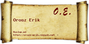 Orosz Erik névjegykártya